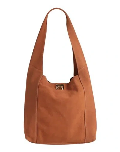 Twinset Woman Shoulder Bag Tan Size - Cow Leather In Brown