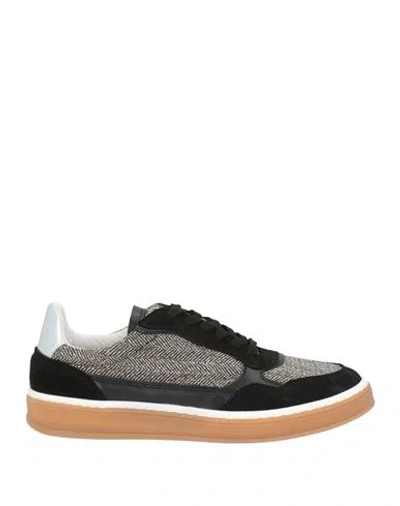 Twinset Woman Sneakers Black Size 10 Leather, Textile Fibers