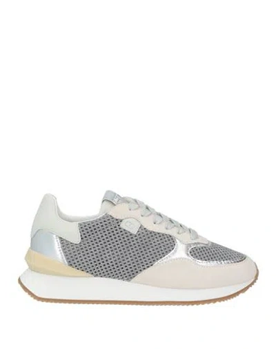 Twinset Woman Sneakers Light Grey Size 6 Leather, Textile Fibers In Gray