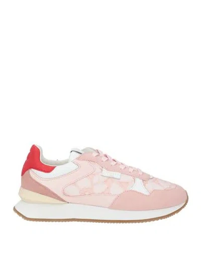 Twinset Woman Sneakers Light Pink Size 11 Cow Leather, Textile Fibers