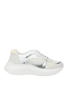 Twinset Woman Sneakers Off White Size 8 Leather, Textile Fibers In White