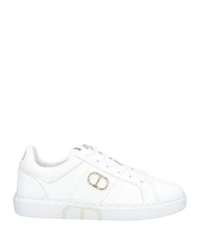 Twinset Woman Sneakers White Size 11 Leather