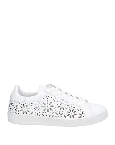Twinset Woman Sneakers White Size 6 Leather