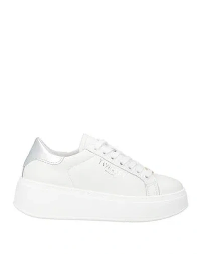 Twinset Woman Sneakers White Size 8 Leather