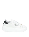 Twinset Two-tone Leather Low-top Sneakers In White