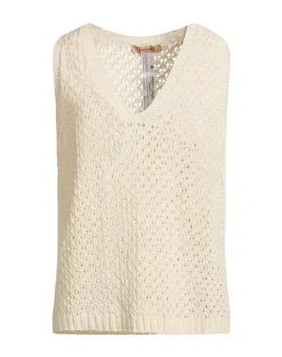 Twinset Woman Sweater Beige Size M Cotton In Nude
