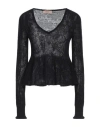 Twinset Woman Sweater Black Size L Polyamide, Acrylic, Alpaca Wool In Black