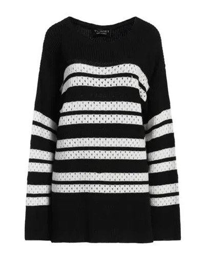 Twinset Woman Sweater Black Size L Polyamide, Cotton, Viscose, Polyester