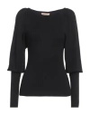 Twinset Woman Sweater Black Size L Viscose, Polyester In Black