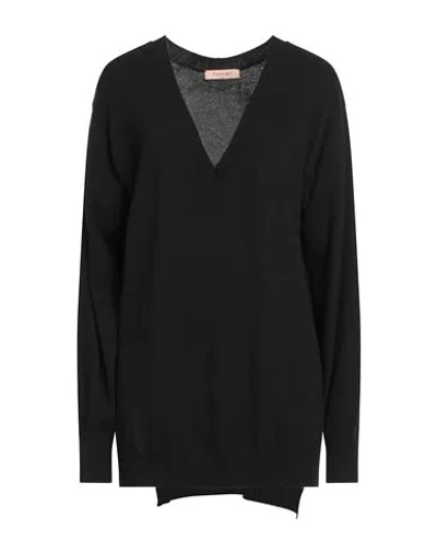 Twinset Woman Sweater Black Size M Polyamide, Viscose, Wool, Cashmere
