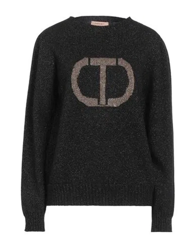 Twinset Woman Sweater Black Size M Wool, Cashmere, Metallic Polyester, Viscose
