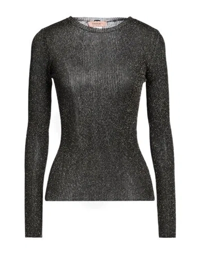 Twinset Woman Sweater Black Size Xl Viscose, Metallic Polyester, Polyamide
