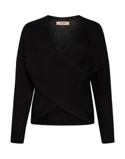 Twinset Woman Sweater Black Size Xl/xxl Polyamide, Mohair Wool, Wool