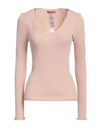 Twinset Ribbed Knit Sweater In Pink & Purple