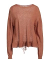 Twinset Woman Sweater Brown Size L Mohair Wool, Alpaca Wool, Polyamide In Brown
