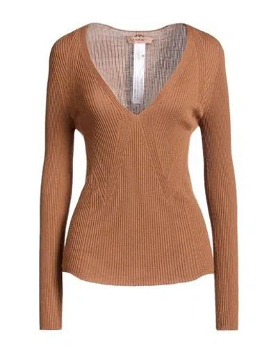 Twinset Woman Sweater Brown Size Xs Wool