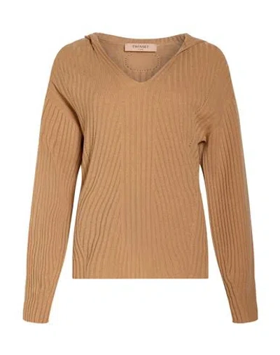 Twinset Woman Sweater Camel Size S Wool, Cashmere In Brown