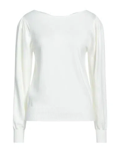Twinset Woman Sweater Cream Size M Viscose, Polyester In White
