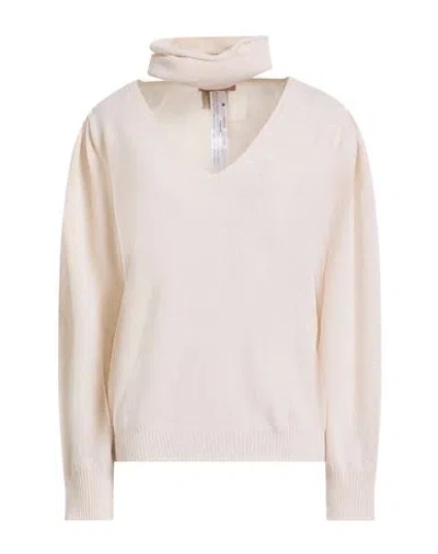 Twinset Woman Sweater Cream Size L Wool, Cashmere, Polyester In Neutral