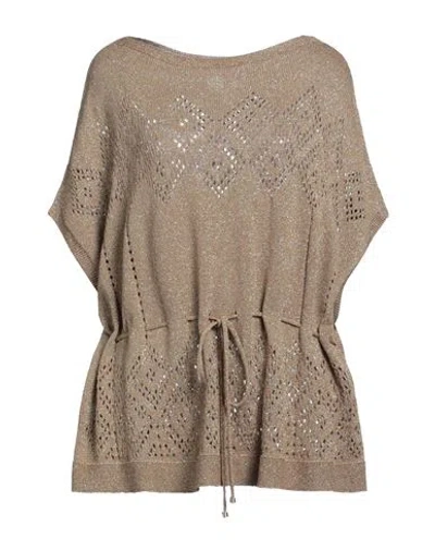 Twinset Woman Sweater Gold Size L Viscose, Polyester