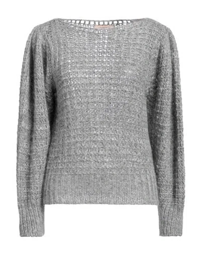 Twinset Woman Sweater Grey Size Xs Viscose, Polyamide, Mohair Wool, Polyester, Wool