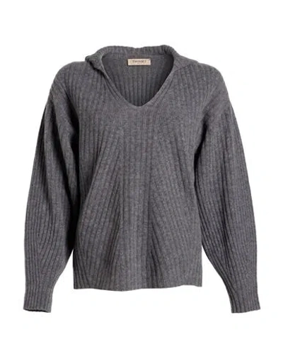 Twinset Woman Sweater Grey Size Xs Wool, Cashmere In Gray