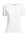 Twinset Woman Sweater Ivory Size L Viscose, Polyamide In White