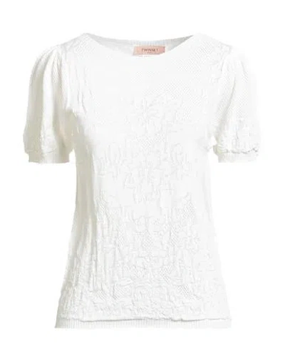 Twinset Woman Sweater Ivory Size L Viscose, Polyamide