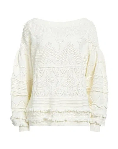 Twinset Woman Sweater Ivory Size Xs Cotton In White