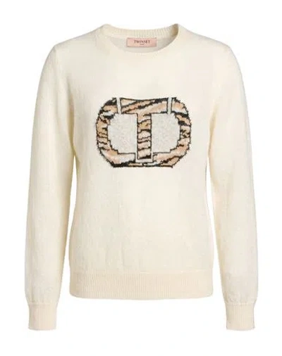 Twinset Woman Sweater Ivory Size Xs Polyamide, Mohair Wool, Wool In Neutral
