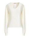 Twinset Woman Sweater Ivory Size Xxl Viscose, Polyester In White