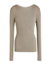 Twinset Woman Sweater Khaki Size Xl Viscose, Metallic Polyester, Polyamide In Multi