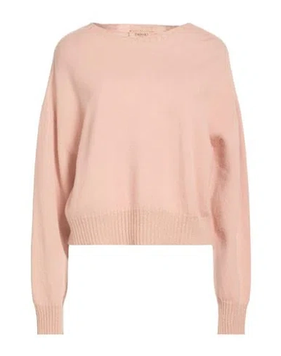 Twinset Woman Sweater Light Pink Size L Wool, Cashmere, Metallic Polyester