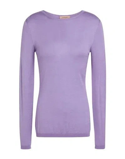 Twinset Woman Sweater Light Purple Size S Silk