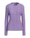 Twinset Woman Sweater Lilac Size M Polyamide, Viscose, Wool, Cashmere In Purple