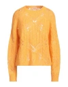 Twinset Woman Sweater Marigold Size M Mohair Wool, Alpaca Wool, Polyamide In Yellow