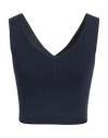 Twinset Woman Top Navy Size L Viscose, Polyester In Navy