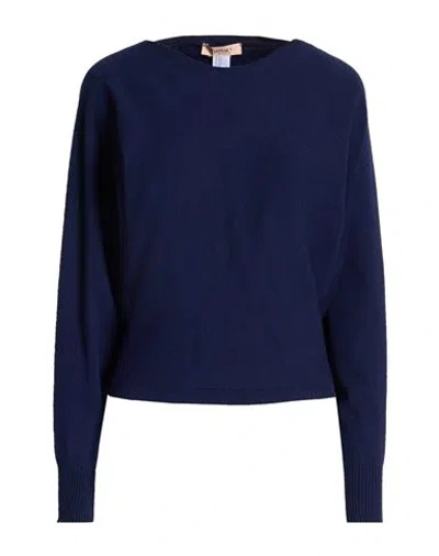 Twinset Woman Sweater Navy Size M Viscose, Polyester In Blue