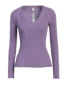 Twinset Woman Sweater Purple Size L Viscose, Polyamide, Metallic Polyester
