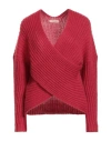 Twinset Woman Sweater Red Size M/l Polyamide, Mohair Wool, Wool In Red