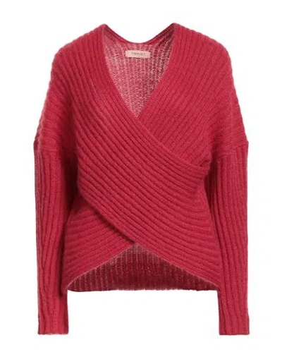 Twinset Woman Sweater Red Size M/l Polyamide, Mohair Wool, Wool
