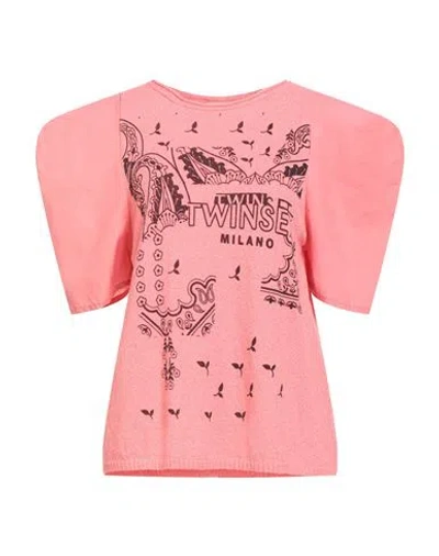 Twinset Woman Sweater Salmon Pink Size Xs Cotton, Polyamide