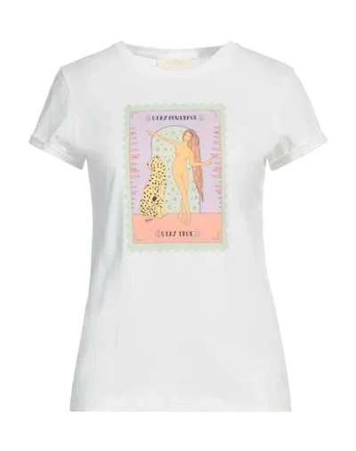 Twinset Woman T-shirt White Size M Cotton, Lyocell