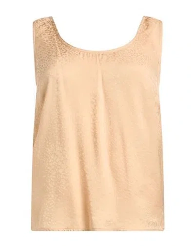 Twinset Woman Tank Top Camel Size 2 Viscose In Beige