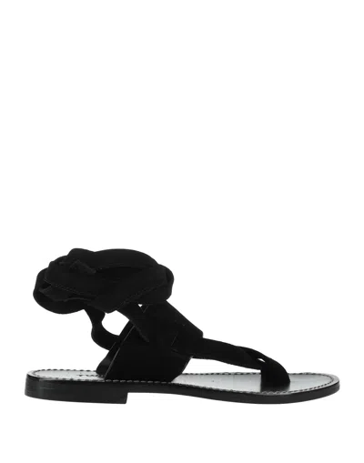 Twinset Toe Strap Sandals In Black
