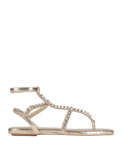 Twinset Toe Strap Sandals In Gold