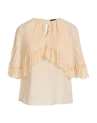 Twinset Woman Top Beige Size 10 Polyester In Neutral