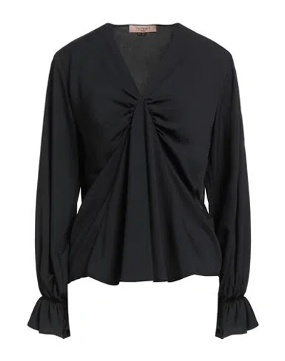 Twinset Woman Top Black Size 10 Polyester