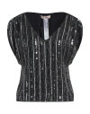 Twinset Woman Top Black Size 6 Viscose, Polyester In Black