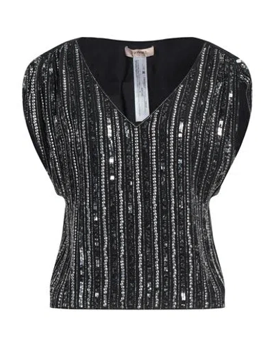 Twinset Woman Top Black Size 6 Viscose, Polyester